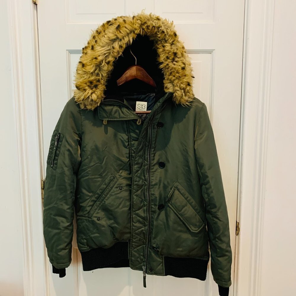 Women's S13 by SAM DUCK Down Feathers Puffer Bomber Hooded Jacket